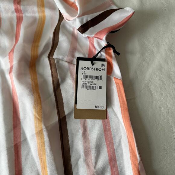 Halogen Stripe Short Sleeve Button-Up Camp Shirt Size 1X - Picture 5 of 8